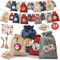 YTACREA Advents kalender zum Befüllen, 24 Pcs Adventskalender Säckchen Kinder, Groß Adventskalender zum Befüllen Stoff mit AdventskalenderZahlen Holzetikett, Weihnachtskalender 2024 zum Befüllen