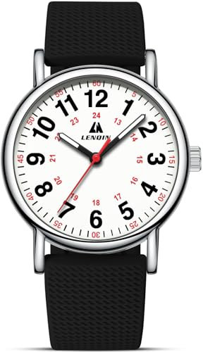 LN LENQIN Herren Uhr Uhren Herren Damenuhr wasserdichte Armbanduhr Analoge Quarz Uhren Leicht Lesbares Zifferblatt Krankenschwesteruhr für Medizinisches Fachpersonal, Studenten