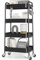 KINGRACK 4 Tier Metal Storage Trolley on Wheels, Beauty Book Craft Tea Art Trolley for Home Bathroom Kitchen Laundry, No screws needed Easy Rolling Utility Cart Mobile Storage Shelving Organizer