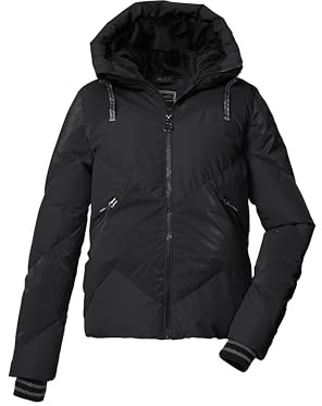 Killtec KSW 113 WMN SKI QLTD JCKT Women's Quilted Jacket/Ski Jacket/Functional Jacket in Down Look with Hood and Removable Snow Guard Black 46 43618-000