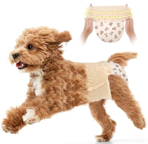 Hundewindeln für weibliche Hunde, Einwegwindeln für Hündinnen mit dehnbarer Taille, zum Hochziehen für Hunde in Wärmeperiode, super saugfähige Hundewindeln für Hunde, 100 Stück (S)