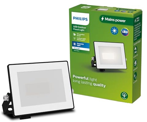 Philips Lois Projecteur Extérieur, 10 W, 3000 K, Noir