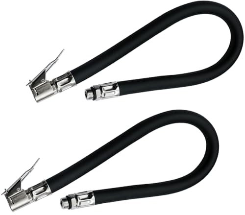 2 PCS Inflatable Extension Tube 37 Cm Tyre Inflator Connector Quick-Inflation Tire Inflator Hose Quick Air Release Extention Replacement Hose for Bicycle Motorcycle Trucks