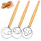3 Stück Dänischer Schneebesen - 13 Zoll Dänischer Teigbesen mit Holzgriff, Dänische Teig Schneebesen, Teigrührer, Teigkneter, Teigmischer, Brotbackzubehör für Backen, Brot, Sauerteig, Gebäck, Satz B
