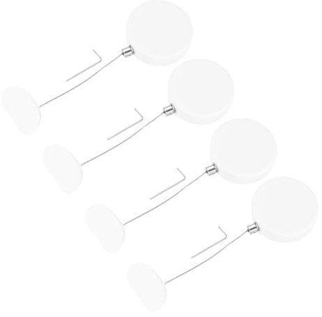 sourcing map 3.3ft Retractable Cable Lock with Arc Patch Remote Control Security Lock with Adjustable Cord Tether Anti Theft for Laptop, TV, 150 G, White, 4 Pack