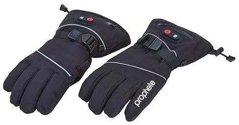 Prophete Smart Handschuhe für Fahrrad & E-Bike – Wind- und wasserdicht, Heizfunktion (35-45°C), Touchscreen-kompatibel, mit wiederaufladbarem Lithium-Ionen Akku, Akkustandsanzeige, – Größe S/M