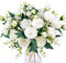 Floweroyal Künstliche Pfingstrosen, weiße Blumen, Seidenpfingstrosen, Blumensträuße für Hochzeit, Party, Tischdekoration, Blumenarrangement, Zuhause, Küche, Dekoration, 2 Stück