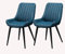 JIESOO Esszimmermöbel aus Leder, Esszimmerstühle, 2 Stück, Metallfüße, bequeme Kissen und Rückenlehne, Stühle für Esszimmer, Wohnzimmer, Schlafzimmer, Arbeitszimmer, Empfangsraum (schwarzes Bein, blau
