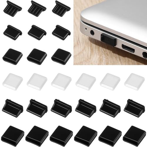 36Pcs USB Dust Cover Port Plug Caps, 6 Types USB Anti Dust Cover Plugs, Silicone Soft Port Protection Stopper, for Computer Camera USBA, Type C Ports