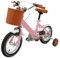 ACROSSPART Kinderfahrrad 12 Zoll, Fahrrad Kinder ab 2-4 Jahre, Fahrrad für Kinder mit Korb & Stützrädern, Höhenverstellbarer Sitz und Lenker, Doppelter Bremsenmodus (Rosa)