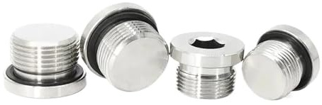 DIN908 304 Edelstahl Sechskantflansch Stumpfer Kopf Ölstopfen ED Dichtring Schraube Männlich(M24x1.5)