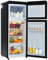 Refrigerador retro de doble puerta 92 litros congelador de 28 litros frigorífico-congelador combinado 116 kWh/año -27 °C ~13 °C iluminación LED mininevera para dormitorio color negro