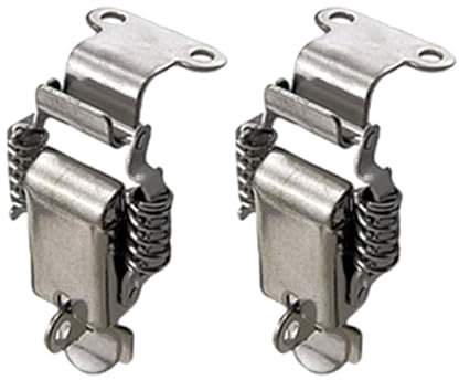 2 cierres de resorte de 90 grados de acero inoxidable para caja de herramientas, cierre de palanca de madera con agujero de cerradura para puerta, ventana, cajón, caja de herramientas, L