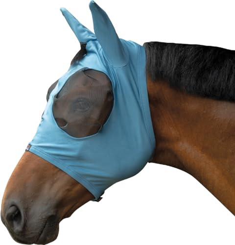 HKM Elastic Fliegenschutzmaske, Rauchblau, XS