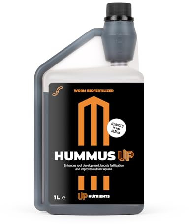 UP NUTRIENTS Bio Fertilizante Hummus Up 1L | Abono Líquido Humus de Lombriz, Ácidos Húmicos y Fúlvicos | Estimula Raíces, Mejora Fertilización y Suelo | 100% Orgánico Rico en Microorganismos