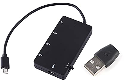 Haofy 4 Port USB2.0 OTG -Hub -Hub Adapter mit Ladungskabel für Smartphone und Tablet, Unterstützung von OTG und Ladefunktionen, Kompatibel mit and