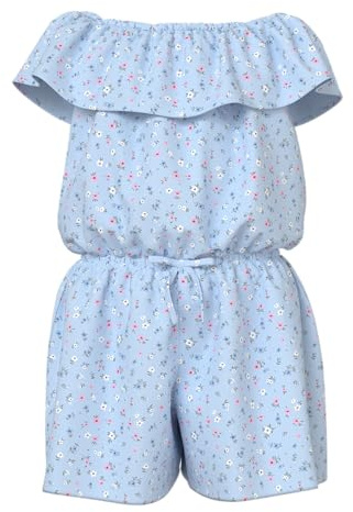 NAME IT Mädchen Nkfvinaya Ss Playsuit Fffff Noos, Ice Water, 158 cm