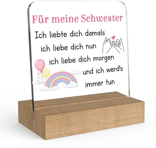 Geschenke Schwester Geschenk für Schwester Geburtstag Akryl-Dekorationen Geschenk für Geschwister zur Geburt Große Schwester Schwestern Geschenke für Schwestern Weihnachtsgeschenke