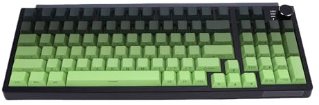 CCYLEZ Kabellose Mechanische Tastatur, 98 Tasten, 5.0, 2,4G, USB-C, Heißaustauschbare Optische Switches, RGB-Beleuchtung, Gaming-Tastatur mit 22 Beleuchtungsmodi, Farbverlauf Grün