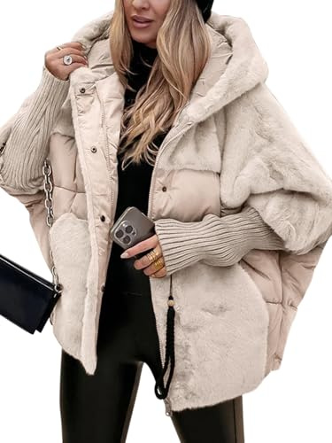 nicticsi Giubbotto Corta da Donna Invernale Caldo Cerniera Cappotto Patchwork di Peluche Casuale Vintage Outerwear con Tasca Tinta Unita Giacche Polsini a Maglia