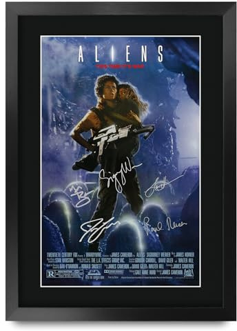HWC Trading Aliens (Alien 2) Geschenke Geduckter Poster Signiertes Autogramm Foto für Fans von Film Memorabilien - A3 Gerahmt