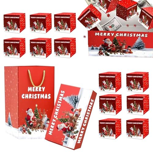 Weihnachtsgeld Überraschungsbox Faltbare Weihnachts-Geldbox | Aufbewahrungsbox Für Geschenkgeld Und Schmuck Für Feiern Hochzeit Halloween