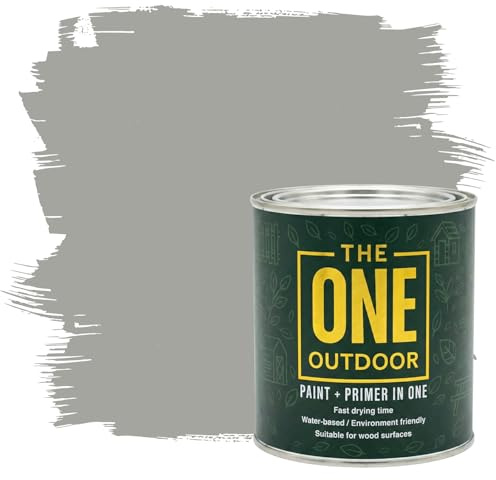 THE ONE Outdoor Paint - Grey, 2.5 Litre | Durable Exterior Paint for Wood, Metal & Masonry | Weather Resistant Finish