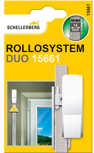 Schellenberg 15661 Guide de sangle Duo Plus Mini pour volet roulant, avec Joint brosse coupe-vent, Blanc