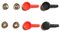 Set mit 4 Knöpfen, 4 mm, zum Löten und Reparieren von Elektroden, Schwarz