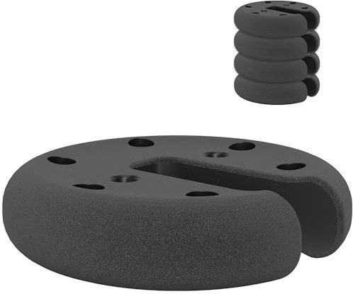 Outsunny Lot de 4 lestages pour parasols Dalles de Parasol Circulaire pour tonnelle Barnum Tente diamètre 20 cm épaisseur 4,5 cm polyéthylène Noir