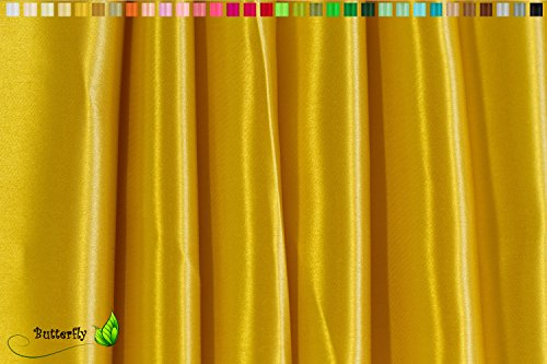 Creativery 9,5m Satinstoff 150cm (Gold 687H) // Deko Stoff Satin Glanz Gewebe Kleidung Hochzeit Vorhang Mode