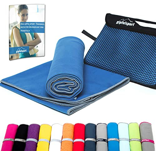 gipfelsport Mikrofaser Handtuch - Microfaser Handtücher Set, Strandtuch, Badetuch I groß, schnelltrocknend I für Sport, Beach, Reise, Outdoor, Camping I leicht, dünn, klein I 110x50cm I Blau
