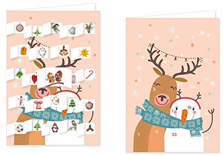 RASW083 -Hallo Adventskalender-Doppelkarte - 12,5 x 18,5 cm mit hochwertigem Kuvert