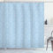 ABAKUHAUS Hellblau Duschvorhang, Barocke Damast-Artwork, Stoffliches Gewebe Badezimmerdekorationsset mit Haken, 175 x 220 cm, Hellblau Weiß