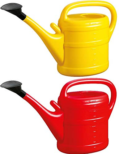 2X Gießkanne 10L GELB + ROT + 1x KÜHLSCHRANKMAGNET! Giesskanne Kunststoff für groß & klein Garten & Zimmerpflanzen Gießkannen Gieskanne Gieskannen 10 L Liter Watering Can Gieskannen10Liter lr