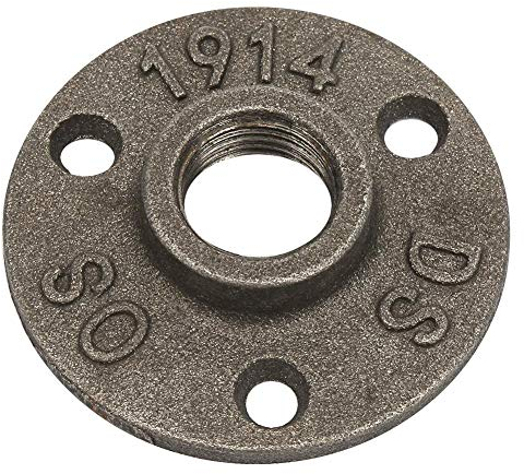 Samfox 10 Pezzi DN15 3 Fori Pezzo Flangia, Raccordi per Tubi in Ghisa da 1/2 Pollice in Ferro 65mm Flangia per Tubi Idraulici per La Decorazione Fatta a Mano del Pavimento della Mensola