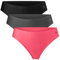 DANISH ENDURANCE Damen Tanga Seamless 3 Pack (Mehrfarbig (1 x Schwarz, 1 x Grau, 1 x Pink), Large)