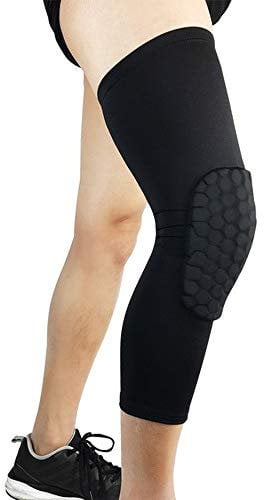 A/N 1PCS Breathable Sports Football Basketball Knee Pads Honeycomb Knee Brace Leg Sleeve Calf Compression Knee Support Protection M Black