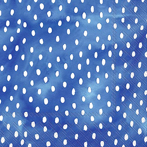 Boston International C906240 IHR 3-Ply Cocktail Beverage Papierservietten, Papier, Weiße Punkte, Blau