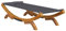 vidaXL Bugholz Loungebett mit Dach Sonnenbett Gartenliege Lounge Outdoor Bett Hängematte Sonnenliege 100x188x44cm Massivholz Anthrazit