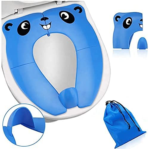 Anelify Tragbarer Kinder-Toilettenaufsatz, Kindertöpfchen, Toilettensitz mit Aufbewahrungstasche, rutschfest, schnell sauber für Reisen