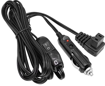 Cable de repuesto para frigorífico automático con interruptor, 4 m YACSEJAO 12/24 V CC, enchufe de repuesto para encendedor de cigarrillos, caja de refrigeración de coche, mini nevera