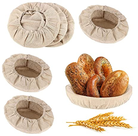 8Pcs Round Bread Proofing Basket Cloth Liner Sourdough Banneton Proofing Cloth Natural Rattan Baking Dough Sourdough Banneton Basket Cover (9inch)