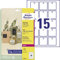 AVERY Zweckform T3003-10 stabile Anhänger 150 Stück inkl. Schnüre (50x50mm auf A4, beidseitig bedruckbare Produktanhänger, reißfeste, strapazierfähige Geschenkanhänger, Preisanhänger) Folie, weiß