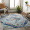 Surya Livabliss Palma - Tappeto vintage per soggiorno, 90 x 150 cm, corridoio, cucina, tradizionale, multicolore, bohémien, facile da pulire, grande, colore: blu, fucsia, senape
