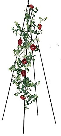 DHGVCED 1 PC-Garten Rankgitter, Gartenobeliskspalier Für Kletterpflanzen, Rostfreier Tipi-Pflanzenstützkäfig Für Kletterpflanzen Im Innen- Und Außenbereich (3,9 Fuß)(Size:120cm/47.2in)