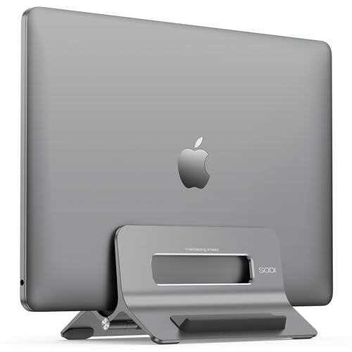 SODI Laptop Stand, Vertical Laptop Holder, Aluminum Macbook Stand for MacBook Air, MacBook Pro, iPad, iPhone, Laptop Computer Stands