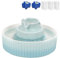 Kenepet Fuente de agua de cerámica para gatos, fuente de agua automática para mascotas, 3 filtros y 2 bombas incluidas, fuente para gatos ideal para gatos, perros y múltiples mascotas (azul claro)