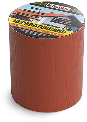 Isolbau Ruban de réparation en butyle - Rouge brique - 150 mm x 10 m - Ruban d'étanchéité pour toit, trou, tuyau, camping-car - Protection imperméable contre la corrosion, les intempéries et les