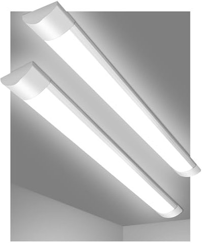 Cutever 4FT Led Batten Light, 40W Tube Light Surface Mounted Ceiling Light Cool White 6500K 4000LM 180 °Beam Angle Led Tube Lights for Shop, Office, Living Room, Garage, Warehouse, Kitchen